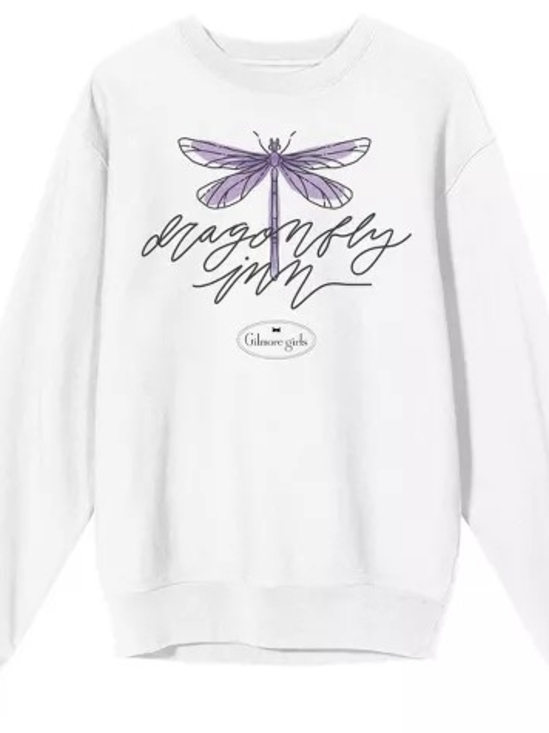 Target Sweaters - Target White Gilmore Girls Sweatshirt with Purple Dragonfly Graphic